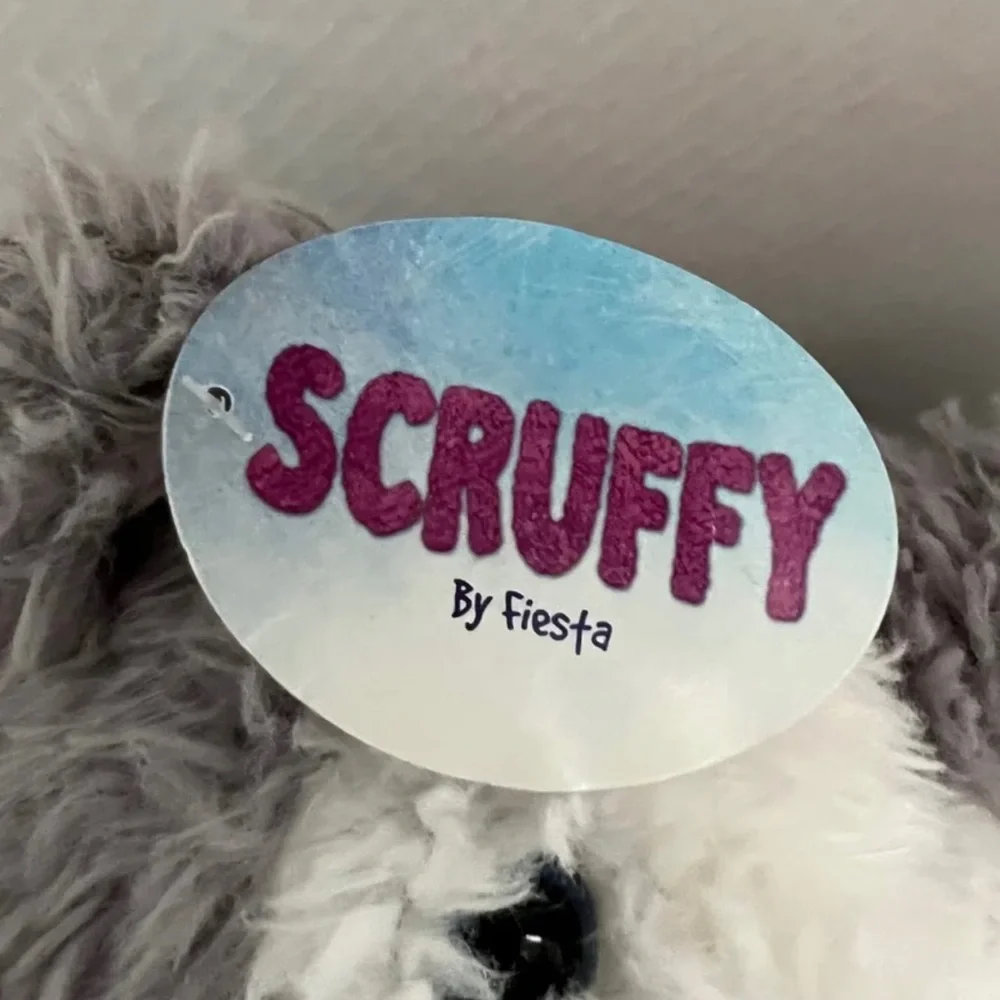 Wolf, Walter Scruffy Plush By Fiesta Gray White Polyester Fibers NWT
